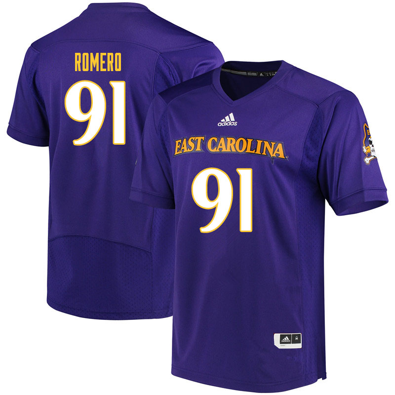 Men #91 Jason Romero ECU Pirates College Football Jerseys Sale-Purple